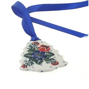 Blue Rose Polish Pottery A87 Ceramika Artystyczna Tree Ornament - 1 of 1