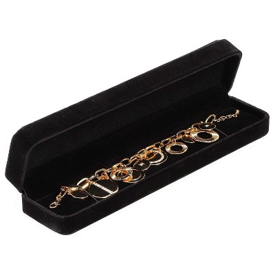 Juvale Black Velvet Jewelry Display Case, Watches & Necklaces Storage Box for Chains, Bracelets and Jewelry Gift Box