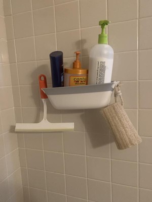 Corner Shower Basket Caddy with Adjustable Power Lock Suction Cups, 2 Hooks  - SlipX Solutions