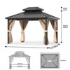 Garvee Hardtop Gazebo with Double Metal Roof, Aluminum Alloy Frame, and Net and Curtain, Permanent Building of Backyard Luxury - 2 of 4