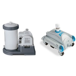 INTEX 2500 GPH Filter Cartridge Pump with Timer and Above Ground Pool Vacuum - 1 of 4
