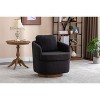 CAVINAS Boucle Swivel Accent Chair with Ergonomic Design and Solid Wood Base, 360-Degree Rotating Comfy Armchair - 3 of 4