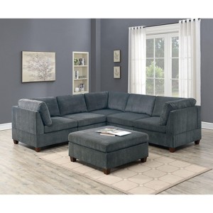 NicBex Modular Sectional 6pc Set L-Shaped Modular Sofa Bed Modern Including Couch 2x Corner Wedge 2x Armless Chairs and 2x Ottomans - 1 of 4