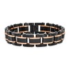 Black Bow Jewelry 15mm Stainless Steel & Carbon Fiber Multicolor Link Bracelet, 8.5 Inch - 3 of 4