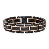 Black Bow Jewelry 15mm Stainless Steel & Carbon Fiber Multicolor Link Bracelet, 8.5 Inch - image 3 of 4