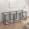 Whisen 31.7"H 6-Panel Pet Wire Fence & Pet Exercise Pen with Automatic Gravity Lock Gate, Floor Protection and Configurable Shape - Black - 3 of 4