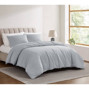 Cannon 3pc Full/Queen Heritage Cotton Waffle Duvet Covers Set Gray - 1 of 4