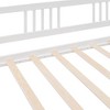 Twin Size Daybed Wood Bed with Twin Size Trundle, Wood Twin Size Kids Bed Frame with Fence, Twin Platform Bed for Living Room, No Box Spring Needed - 2 of 4