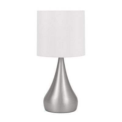 18" Curved Metal Accent Table Lamp Silver - Cresswell Lighting