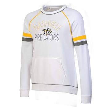NHL Nashville Predators Women's White Fleece Crew Sweatshirt