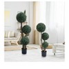 35 Inch Artificial Triple Ball Boxwood Topiary Tree  Fake Boxwood Topiary Ball Trees  Milan Grass Ball Trees for Indoor and Outdoor Home Decor Decora - 2 of 4