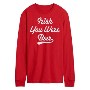 Men's - Instant Message - Irish You Were Beer Long Sleeve Graphic T-Shirt - 1 of 4