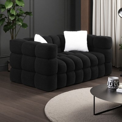 Boucle 2-Seater Sofa with Plush Multi-Density Cushions