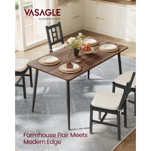 Modern Farmhouse Dining Table for 4-6, Quick Assembly Kitchen Table with Heat-Resistant Surface, 55.1 x 29.5 Inches, Natural Walnut & Ink Black - 1 of 4