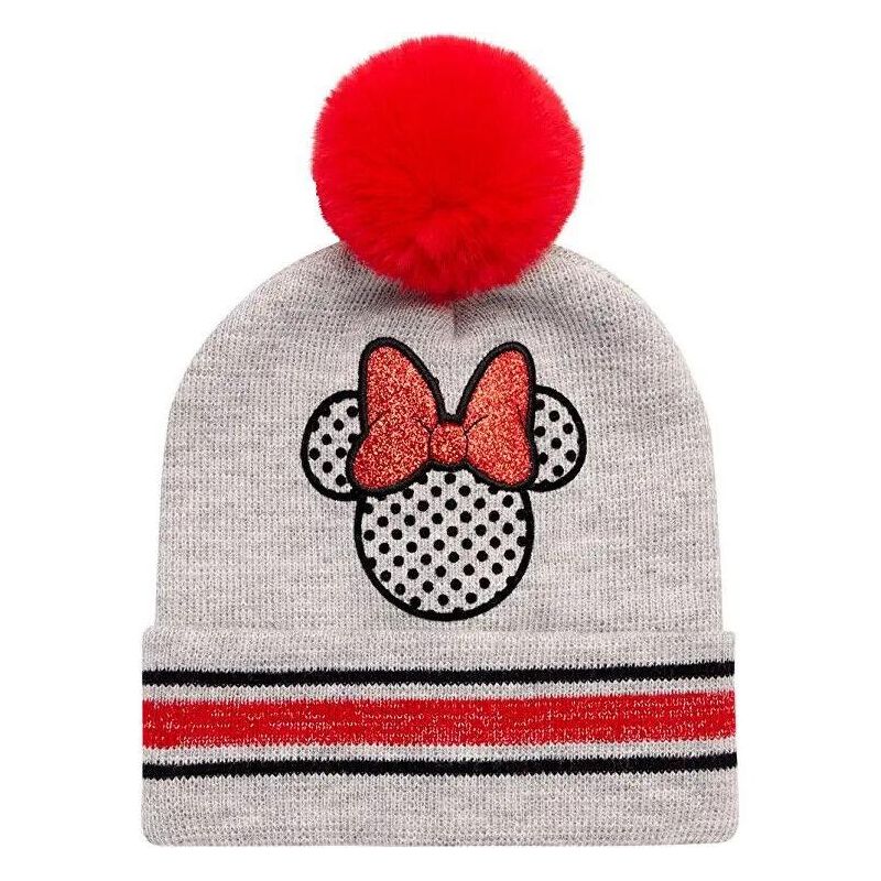 Disney Minnie Mouse Girls Winter Hat – 2 Pack Beanie with Ears, Kids Ages 4-7, 3 of 6