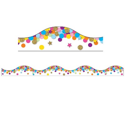 Ashley Productions Magnetic Scallop Border 12" x 1" Confetti 5 Packs of 12 (ASH11421BN)
