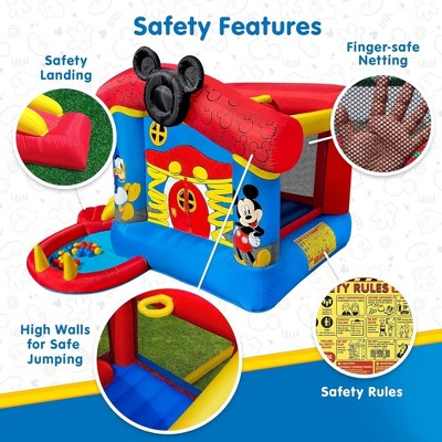 Disney Mickey Mouse Funhouse Inflatable Bounce House with Slide and Ball Pit