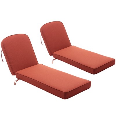 KINWELL Set of 2 Extra Thick Outdoor Chaise Lounge Cushions (5-inch Thick)