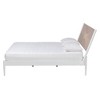 Baxton Studio Louetta Platform Bed with Carved Contrasting Headboard White/Natural Brown - image 3 of 4