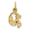 Black Bow Jewelry 14k Yellow Gold Capricorn the Goat Zodiac Satin and Diamond Cut Charm - 3 of 4
