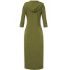 Womens Hoodie Sweat Dress 3/4 Sleeve Slim Fit Hooded Maxi Dress Stripe Summer Dress Soft Lounge Dress - 3 of 3