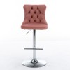 VYNXARIA Swivel Velvet Barstools Adjusatble Seat Height from 25-33 Inch, Modern Upholstered Chrome base Bar Stools£¬Pink£¬set of 2 - 3 of 4