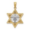 Black Bow Jewelry 14k Two Tone Gold 3D Star of David & Menorah Pendant, 17 x 27mm - 3 of 4