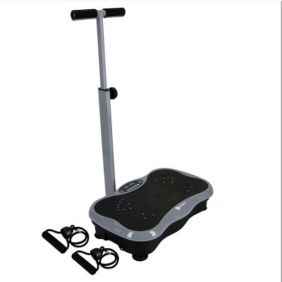 Vibration Plate Exercise Machine with Waist-Level Handlebar & Magnetic Acupoints (Dark Gray)