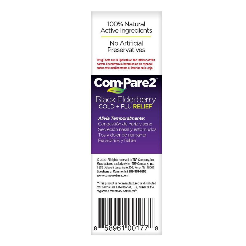 Com-Pare2 Cold + Flu Relief Fast Dissolve Tablets - Black Elderberry - 30ct, 3 of 6