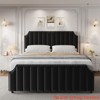 King/QUEEN Size Velvet Bed Frame, 50.2 in Tall Headboard & Footboard, Upholstered Platform King Bed Frame with Nailhead Trim - 3 of 4