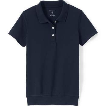 Lands' End School Uniform Men's Short Sleeve Banded Bottom Polo Shirt