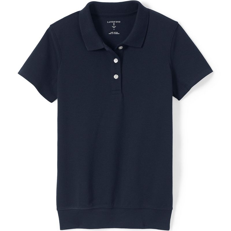 Lands' End School Uniform Men's Short Sleeve Banded Bottom Polo Shirt, 1 of 4