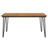 vidaXL Rectangular Patio Table with Hairpin Legs, Solid Acacia Wood, Brown, Industrial Style Outdoor Dining Table - 3 of 4