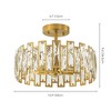 Rennnsan Bramblee 13"W 5-Light Drum Crystal Modern Glam Dimmable Semi Flush Mount - 3 of 4