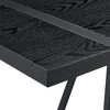 Gulches 55-Inch Minimalist Retro Dining Table, Black Textured MDF Tabletop with Black Metal Legs, Dining & Working, Fits Various Home Styles - 3 of 4