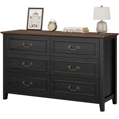 Gikpal Wooden Dresser for Bedroom, Entryway Table, Wooden Sideboard with 6 Drawers, Storage Tower Unit, Vintage Farmhouse Design, Bedroom, Living Room