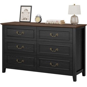 Gikpal Wooden Dresser for Bedroom, Entryway Table, Wooden Sideboard with 6 Drawers, Storage Tower Unit, Vintage Farmhouse Design, Bedroom, Living Room - 1 of 4