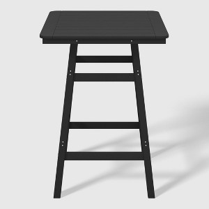 WestinTrends Malibu 30" All Weather HDPE Outdoor Patio Square Counter Height Bistro Table with Umbrella Hole - 1 of 4