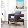 Roundhill Furniture Lenola Contemporary Upholstered Accent Arm Chair, Gray - 3 of 4