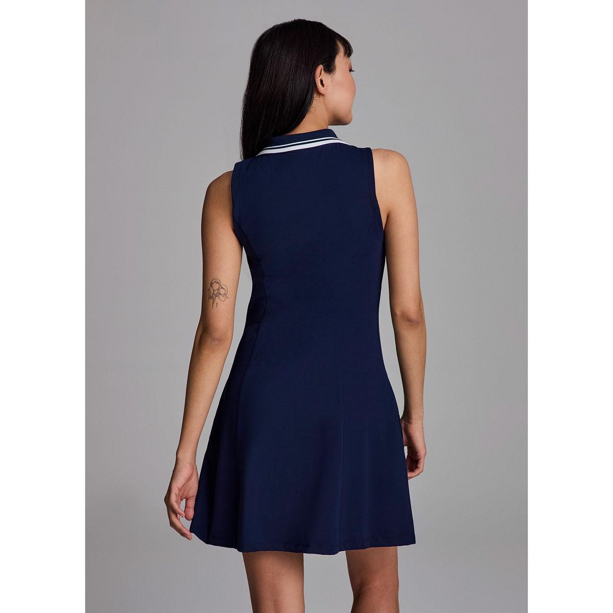 Женские платья RBX Active Tennis Dress with Pockets, Preppy Fashion Soft Jersey Knit 1/4 Zip Collared Tank Dress Tunic - Navy,M — фото 3
