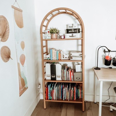 72" Holladay Curved Wooden Bookcase - Threshold™ Designed With Studio