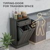 Resenkos Storage Cabinet,Kitchen Tilt Out Trash Bin Cabinet Free Standing Storage Cabinet with Drawer, Charcoal Gray - 4 of 4
