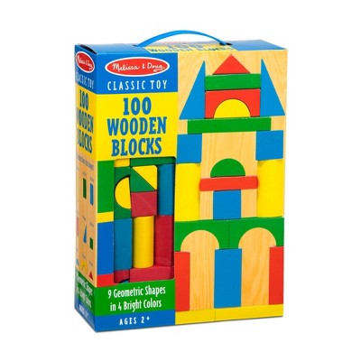 Photo 1 of **MISSING SOME PIECES**  Melissa &#38; Doug Wooden Building Blocks Set - 100 Blocks