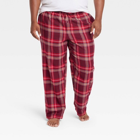 Men's Big & Tall Plaid Flannel Pajama Pants - Goodfellow & Co™ Red