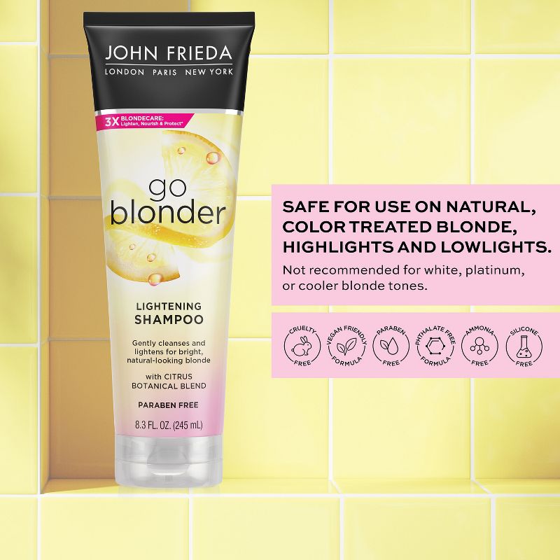 John Frieda Go Blonder Lightening Shampoo, Brighter Hair, Active Ingredients, Take Control of Color - 8.3 fl oz, 6 of 12