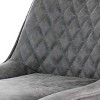 Elama 2 Piece Vintage Faux Leather Tufted Chair in Gray with Black Metal Legs - 4 of 4