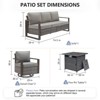 Gymojoy 4/6PCS 50000 BTU Gas Firepit Table with Outdoor 3-Seat Sofa Swivel Chair Ottoman Set - 3 of 4
