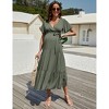 Maternity Maxi Dress Wrap V Neck Baby Shower Pregnancy Nursing Dresses - 4 of 4