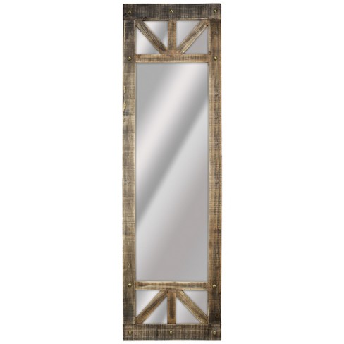 20 5 X 70 5 Rustic Wood Standing Or Hanging Wall Vanity Mirror Brown American Art Decor Target