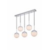 Elegant Lighting Eclipse 5 Lights Chrome Pendant With Frosted White Glass - 2 of 4